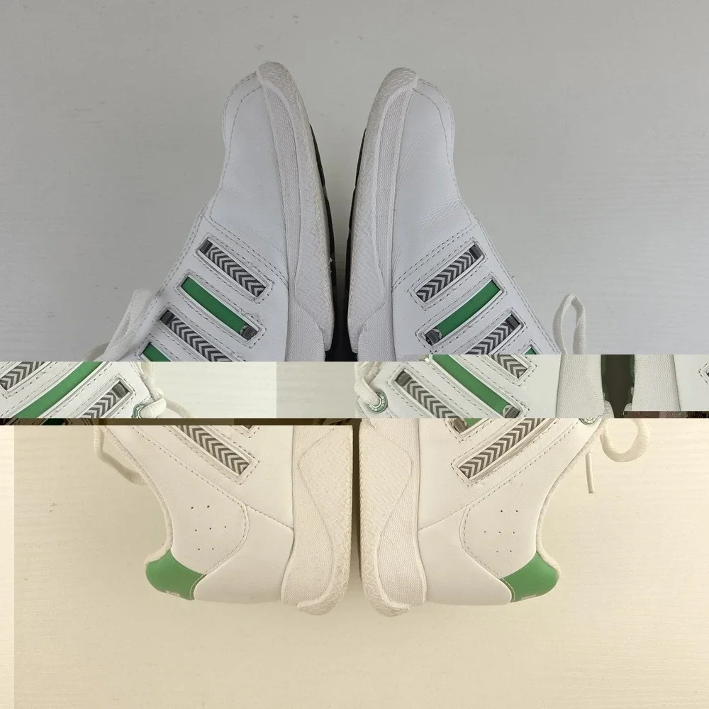 K Swiss Vintage Stripe Shifter White/Green Zig Zag Customizable Stripes Womens 7